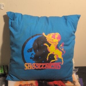 Y2K Vintage Retro Old Navy Sagittarius Blue Accent Pillow 2000's Astrology
